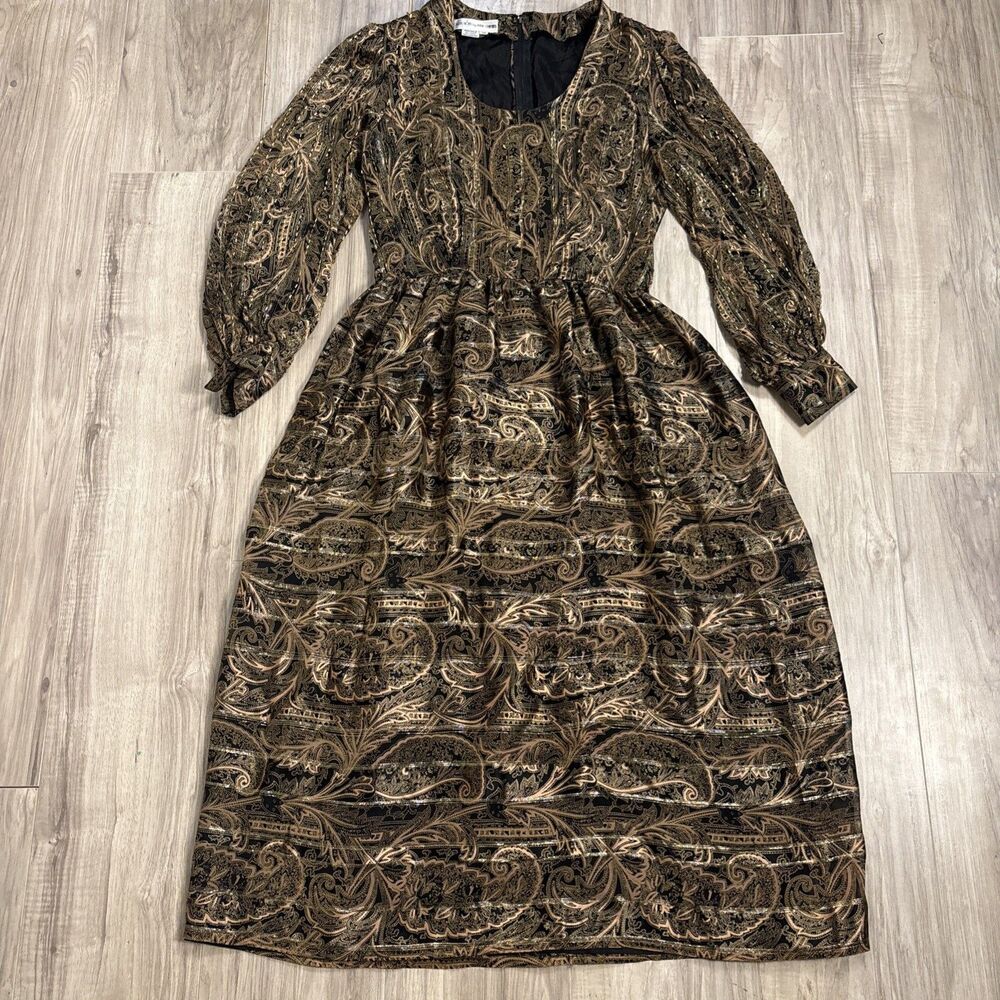 Vintage UMI Collections by Anne Crimmins 100% Silk Maxi Dress Hong Kong Size 10